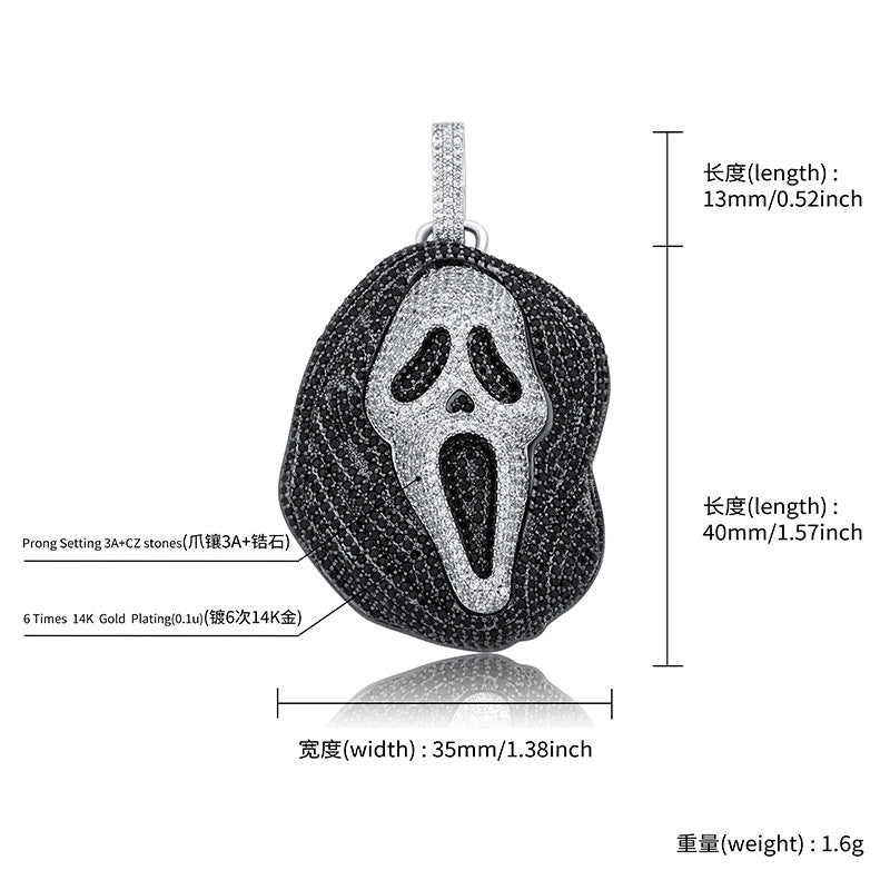 Ghost Ghost personalized hip-hop pendant full of zircon large necklace accessories
