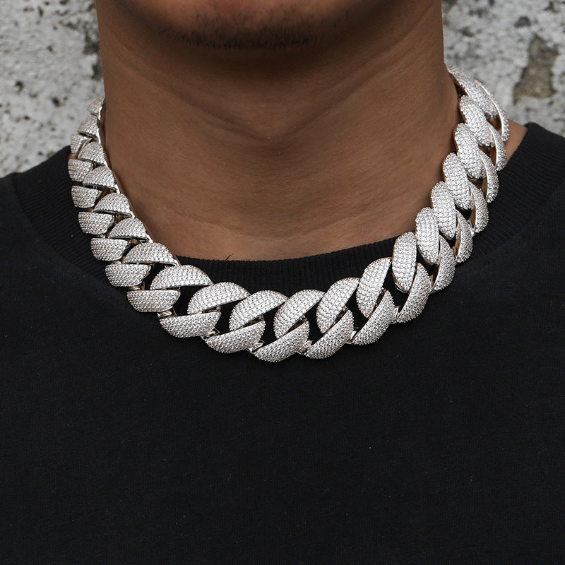 22MM Bubble Cuban chain full of zircon 5 row diamond hip hop necklace Fashion accessories