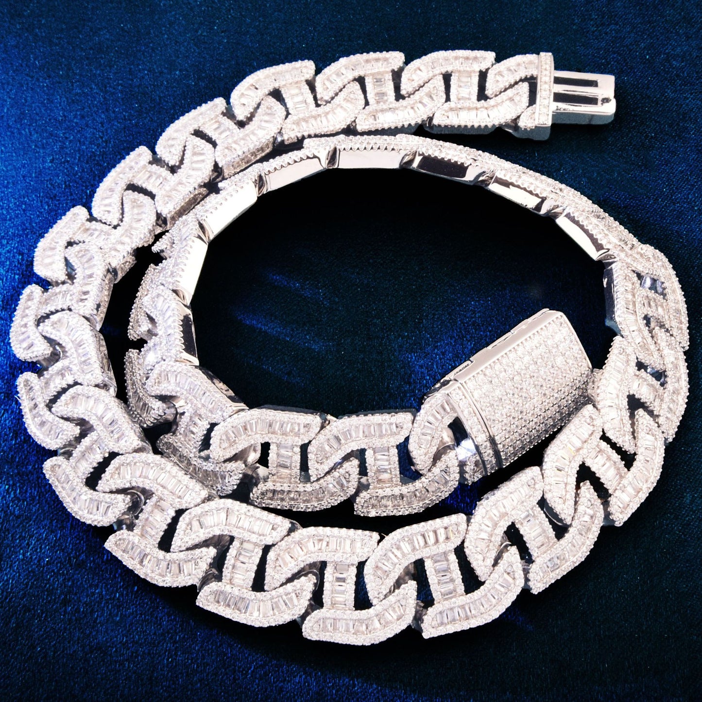 20MM hip hop irregular trapezoid Cuban chain zircon necklace