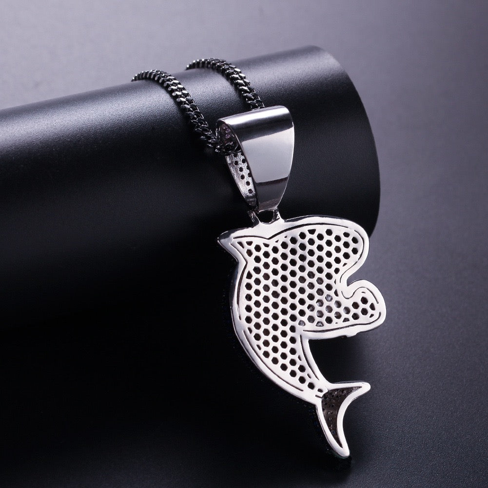 Boxing Shark Necklace Versatile Personalized Zircon Pendant